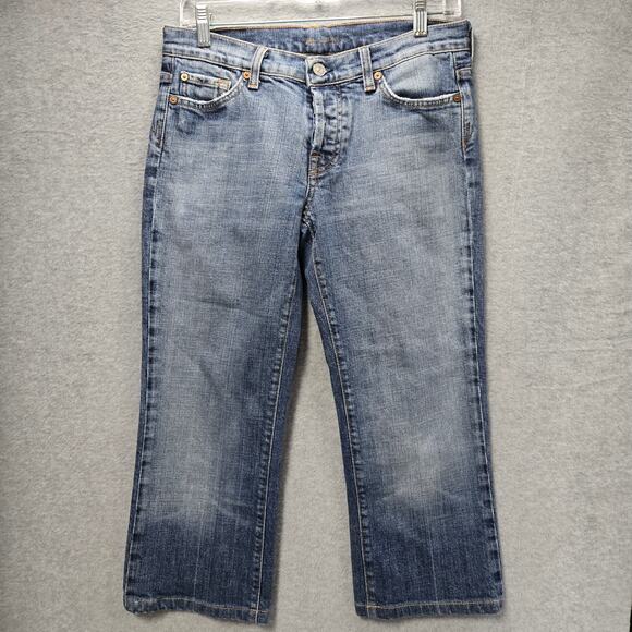 7 For All Mankind Boy Cut Button Fly Capri Jeans Size 30 - Picture 1 of 5